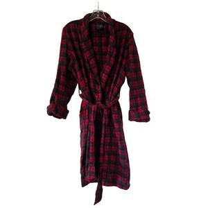 Pendleton Wool Bathrobe Plaid Unisex Size M or L Red Blue